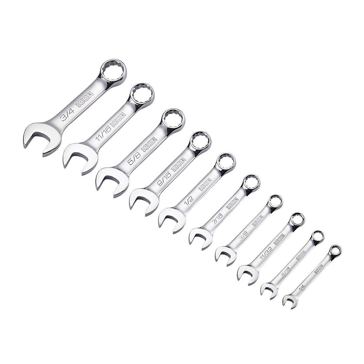 Juego de llaves combinadas stubby profesional SAE, 10 piezas | WCSTS-10