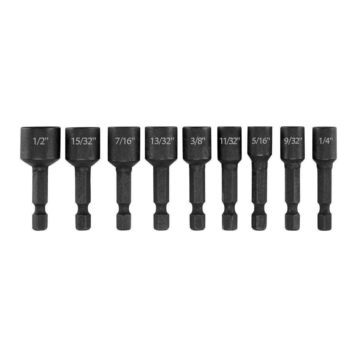 Juego de 9 piezas de insertos magnéticos SAE para impacto de 1-3/4 pulgadas