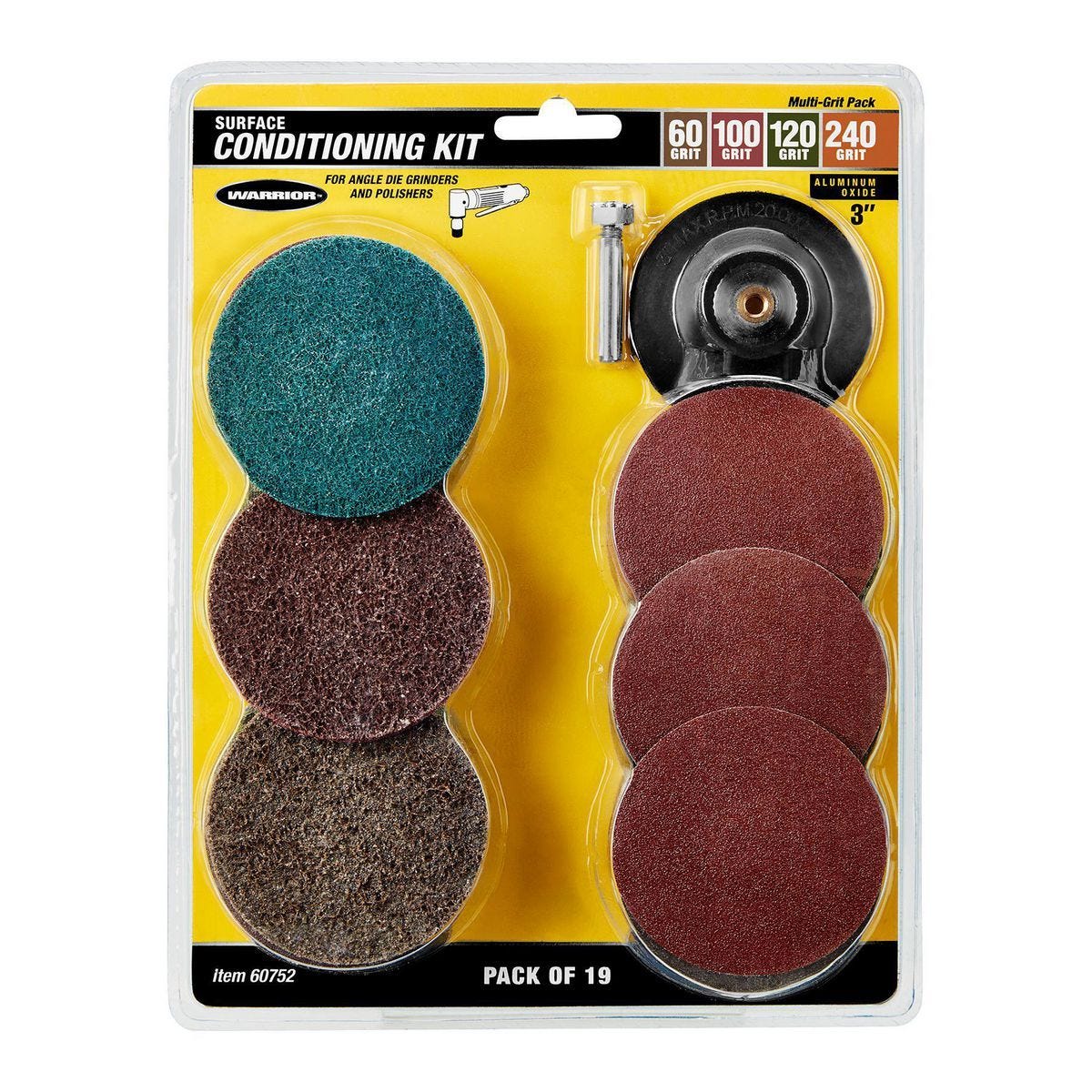 Kit de acondicionamiento de superficies de 3 pulgadas, 19 piezas | 60752