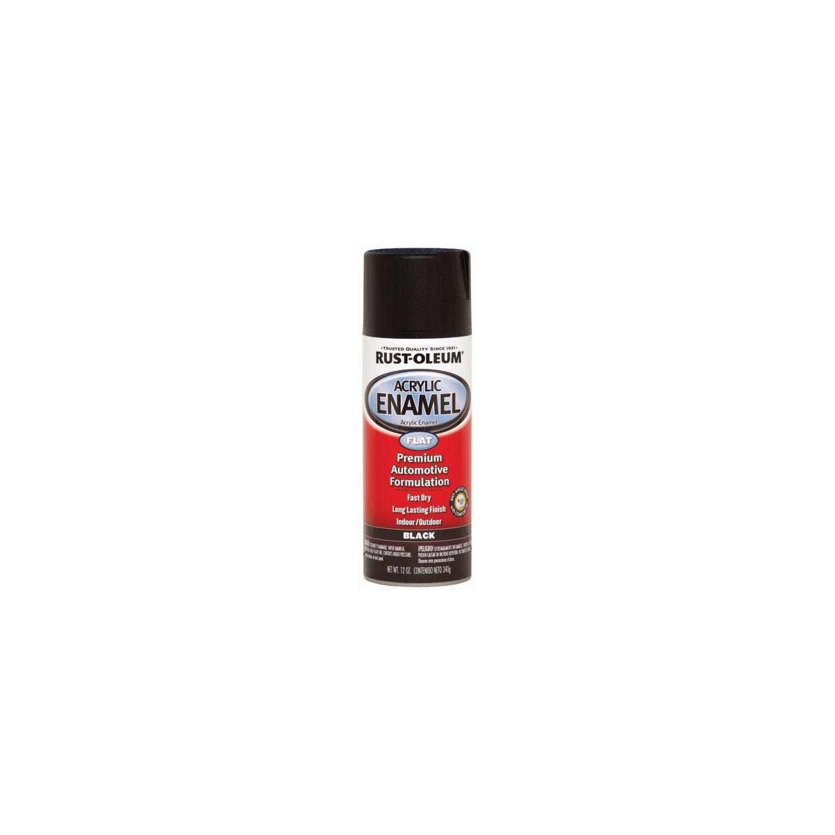 Pintura en aerosol acrílica esmalte negro mate de 12 oz para automóviles | 67938