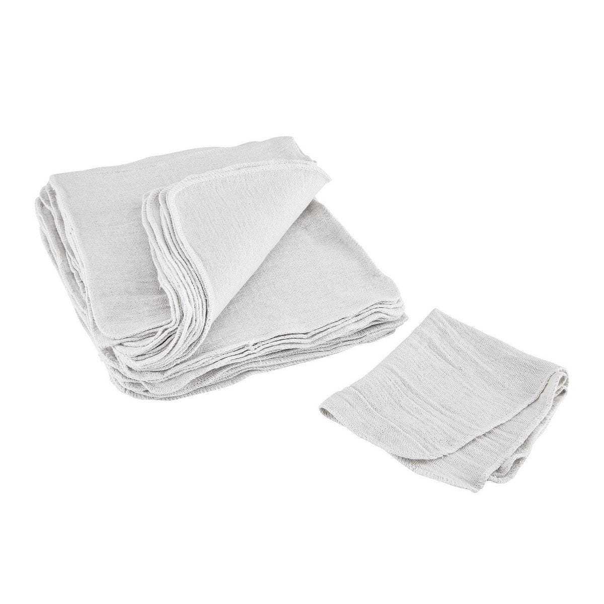 Toallas de taller blancas, 14 pulgadas x 13 pulgadas, paquete de 50 | 56325