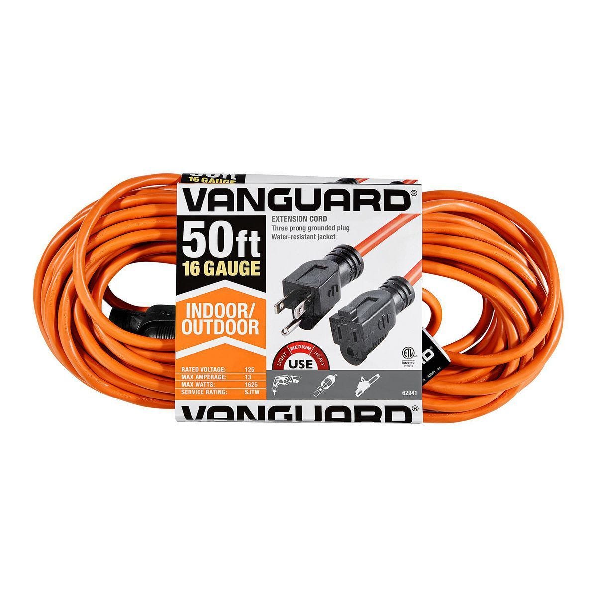 Cable de extensión interior/exterior VANGUARD 16/3, 50 pies, color naranja | 62941
