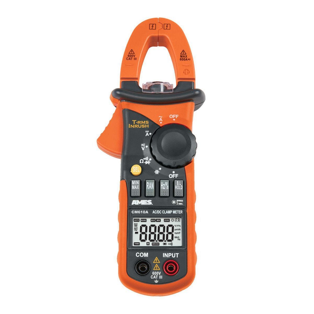 Medidor de Pinza True-RMS AC/DC de 600A AMES INSTRUMENTS con Luz de Trabajo | CM610A