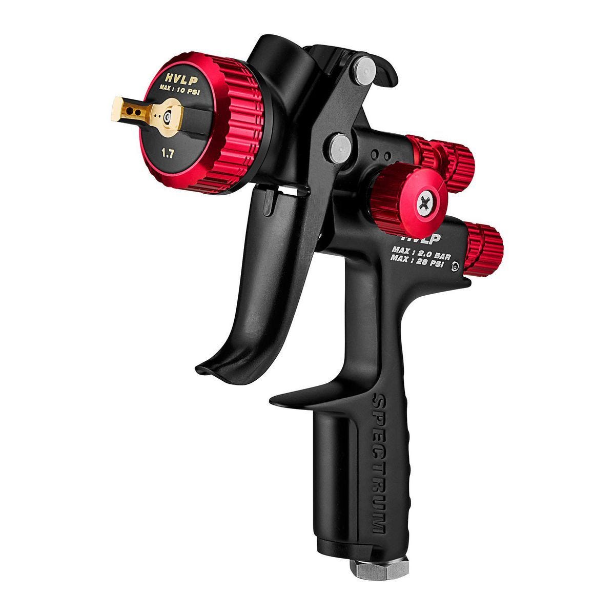 Pistola de pulverización HVLP de gravedad profesional con control de abanico lateral y boquilla de 1.7 mm | BW-HVLP-SF