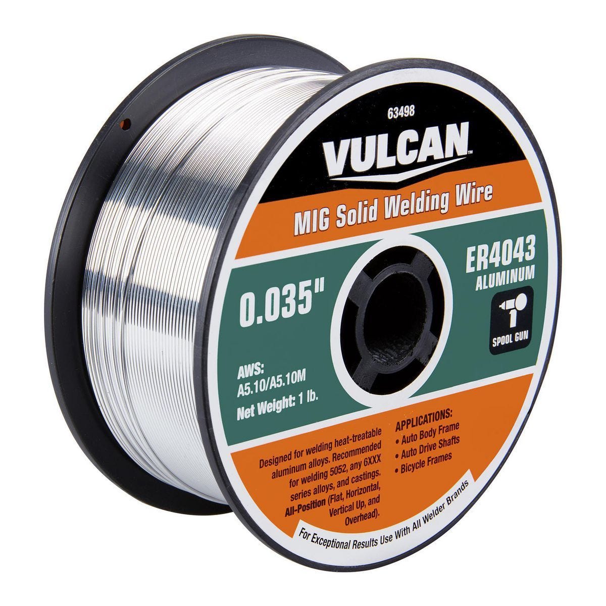 Alambre de soldadura sólido MIG ER4043 de 0.035 pulgadas, rollo de 1 lb | 63498