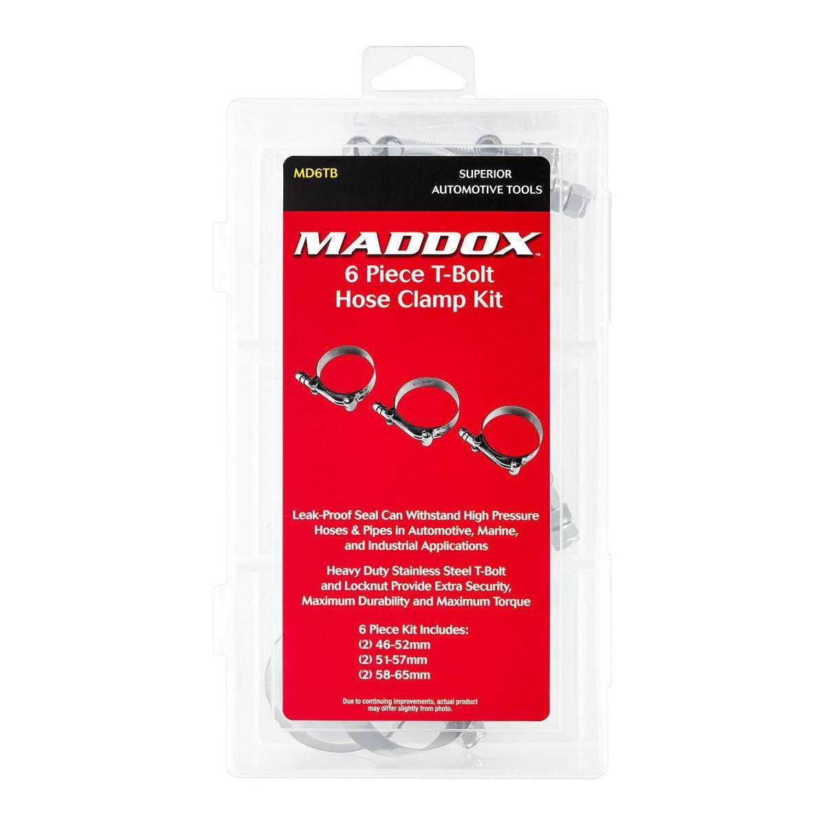 Kit de abrazaderas tipo T de 6 piezas para mangueras de alta presión | MD6TB
