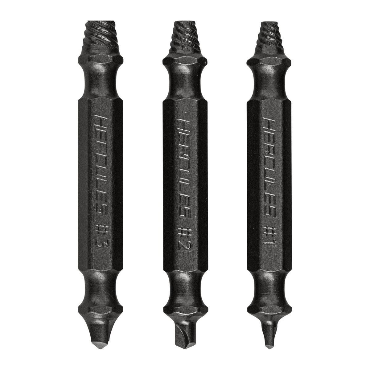 Juego de extractores de tornillos con clasificación de impacto HERCULES, 3 piezas | HA216-1