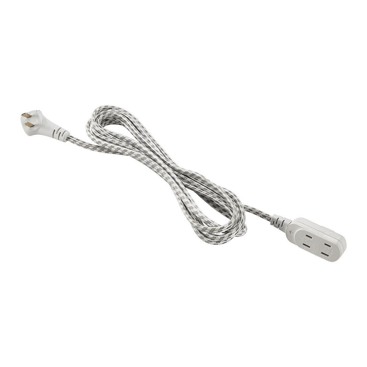 Cable de extensión trenzado interior de 12 pies, calibre 16/2, con enchufe plano | 59812