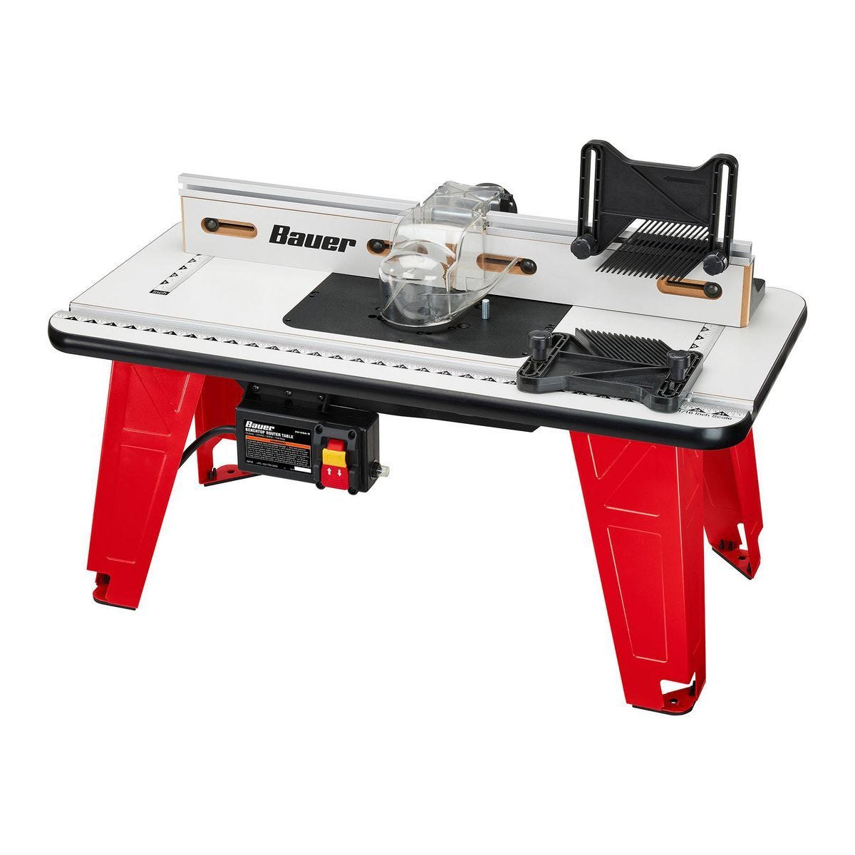 Mesa de trabajo para router de banco con placa insertable y accesorios | 22128A-B