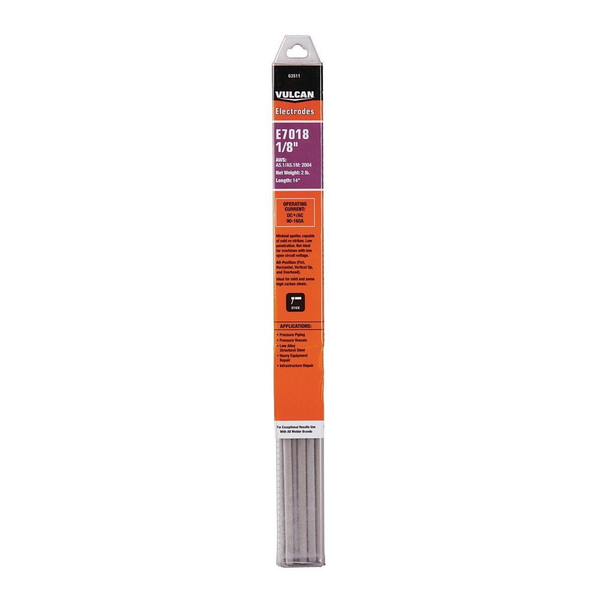 Electrodo de soldadura AWS E7018 de 1/8 pulgada, 2 lb | 63511