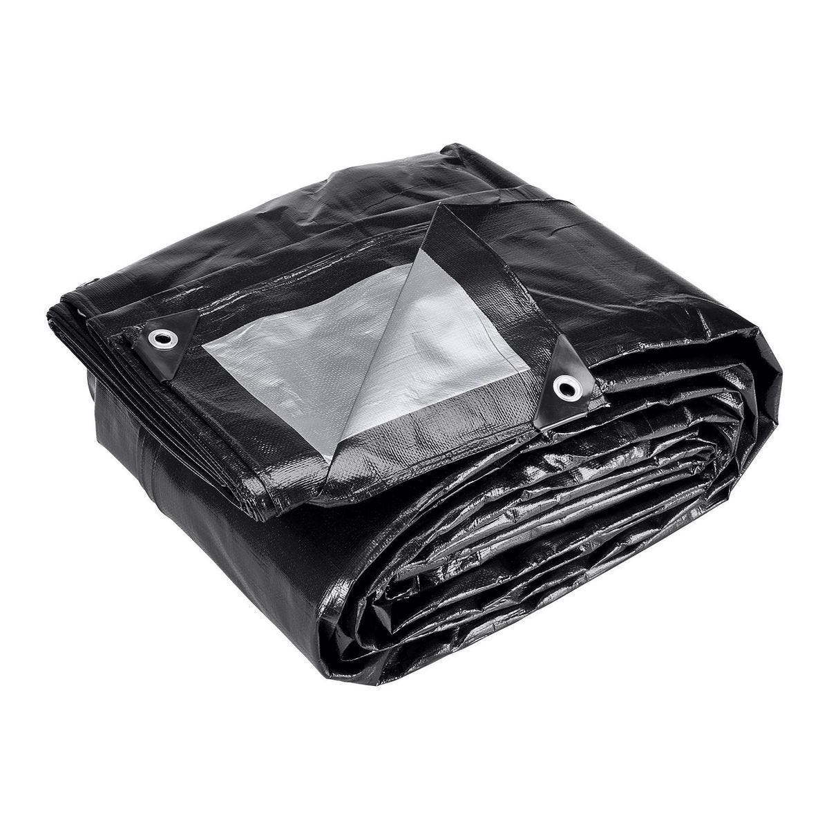 Lona extrarresistente de 12 mil, 18 pies x 24 pies, color plata y negro, resistente a la intemperie | 59273