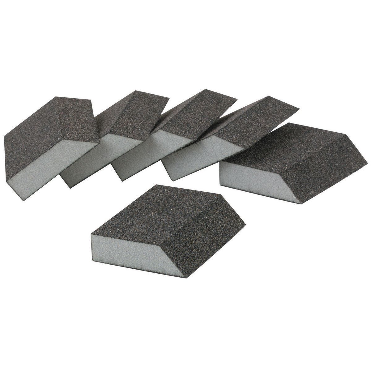 Esponjas de lija de óxido de aluminio con bordes biselados - Grado medio, paquete de 6 | 63916