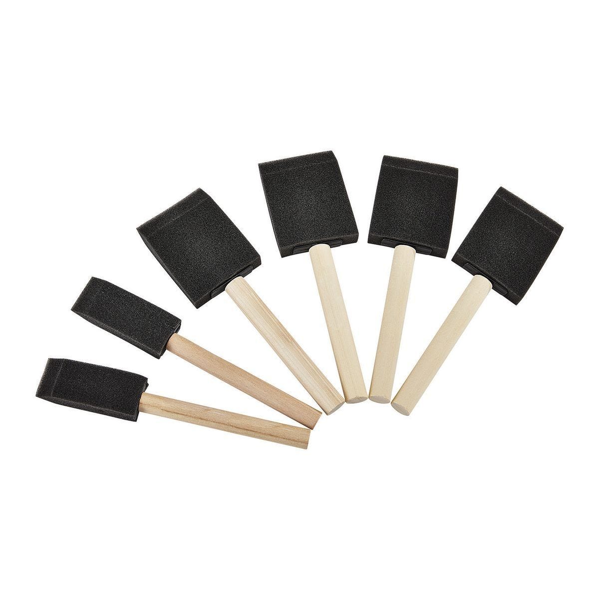 Kit de brochas de espuma, 6 piezas con cabezales biselados para trabajos de detalle y esquinas | 56964