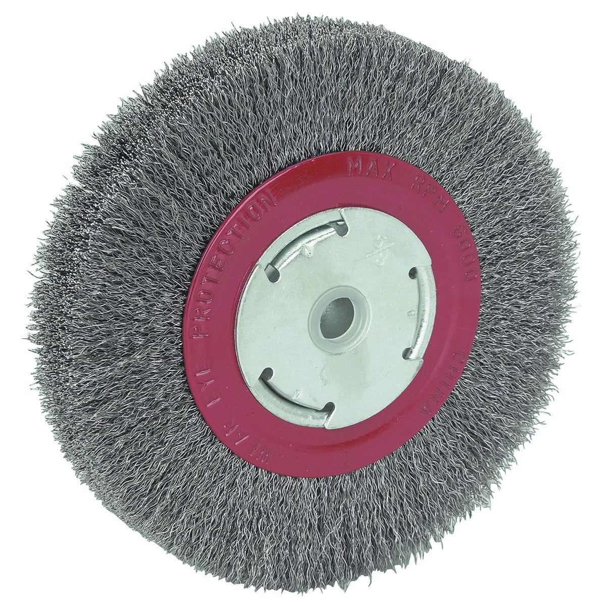 Rueda de alambre crimpada de 6 pulgadas con eje de 5/8 pulgadas y adaptador de 1/2 pulgada | 46764