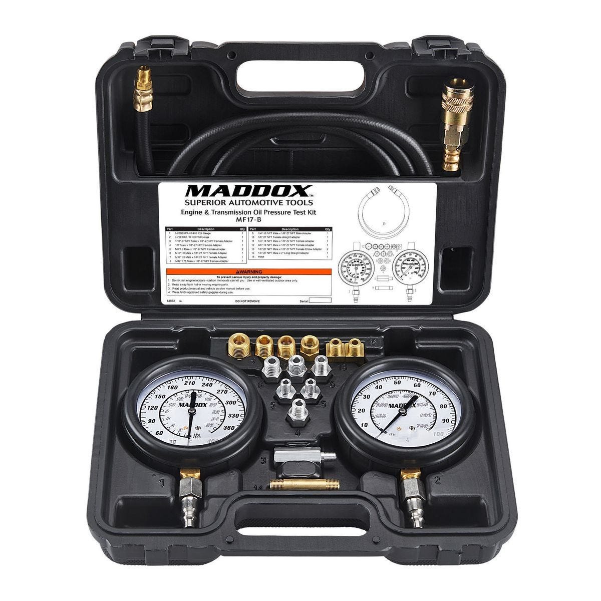 Kit de prueba de presión de aceite para motor y transmisión Maddox MF17-B | 64872