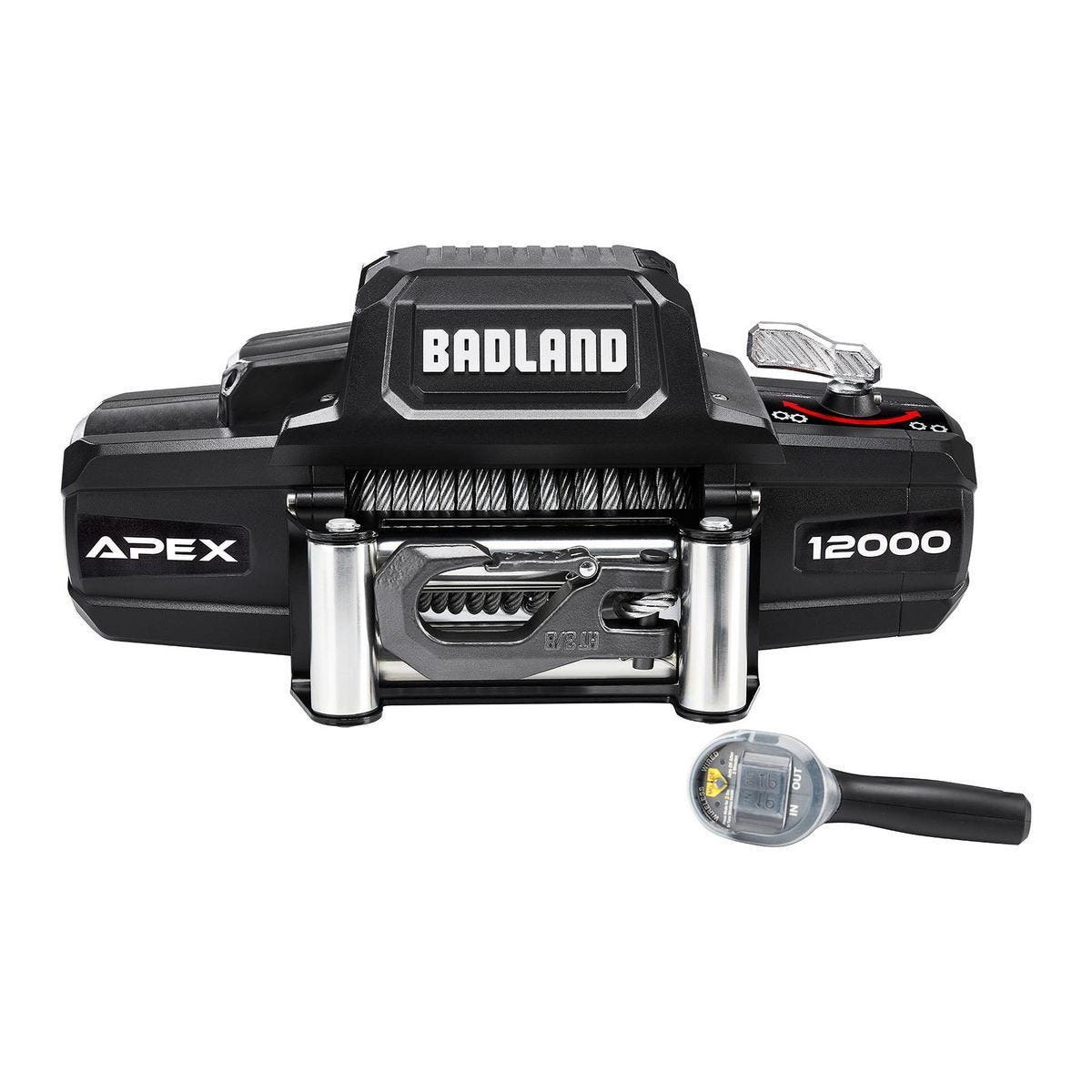 Malacate BADLAND APEX de 12,000 lb con cable de acero y control remoto inalámbrico | 57918