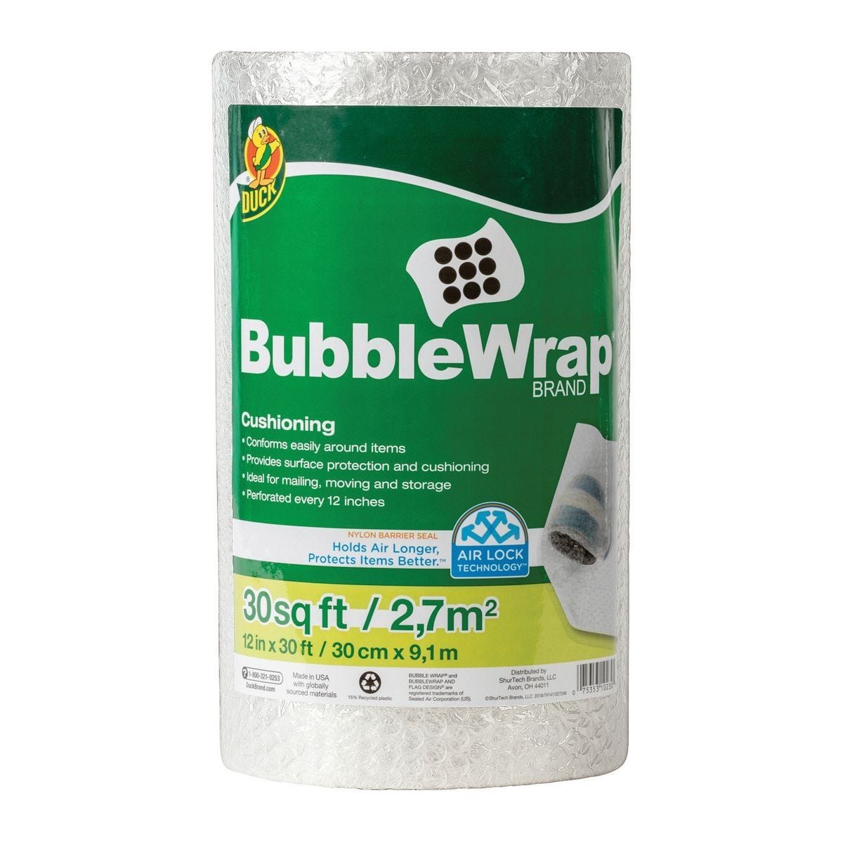 Plástico de burbujas de 12 pulgadas x 30 pies para embalaje y protección | 56616