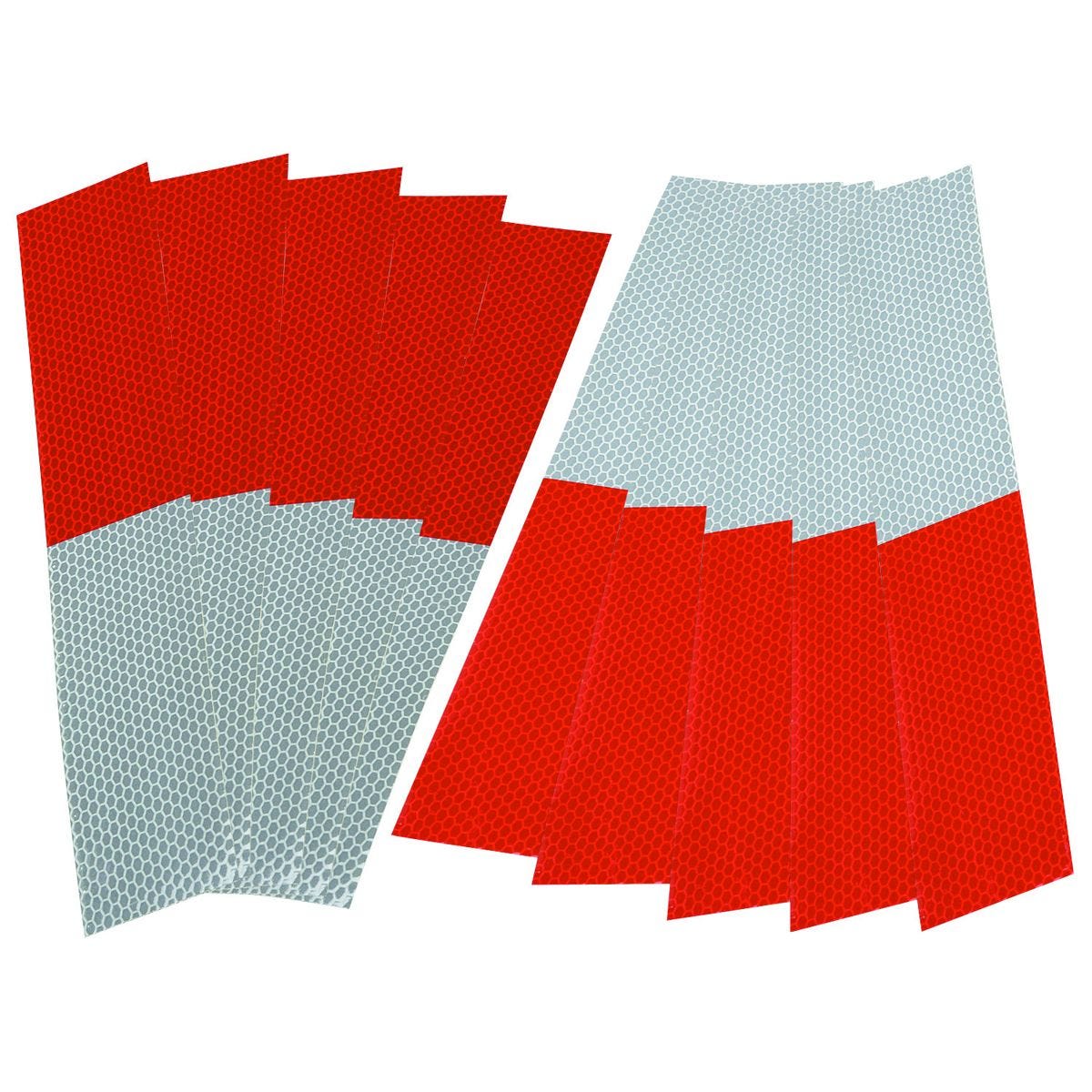 Cinta reflectiva roja y blanca de 2 x 12 pulgadas, paquete con 10 piezas | 97562