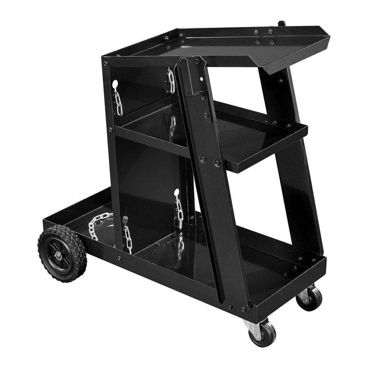 Carro para soldadora con capacidad de 100 lb, construcción de acero robusto y ruedas para fácil transporte | 61316